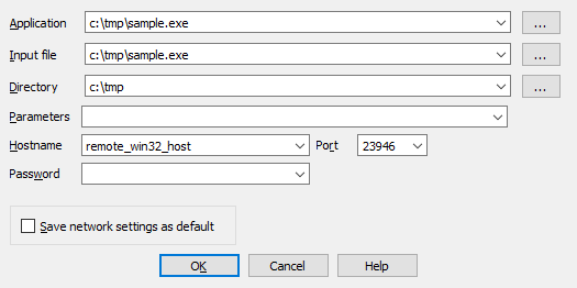 setting remote host and port